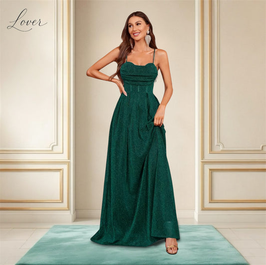 Vestidos verde esmeralda de brillos