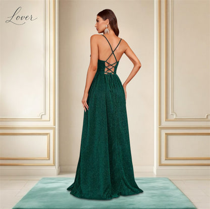 Vestidos verde esmeralda de brillos