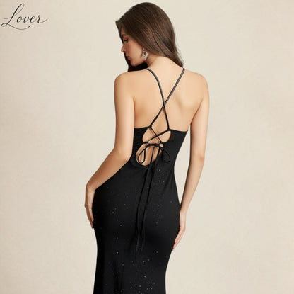 Vestido negro con destellos