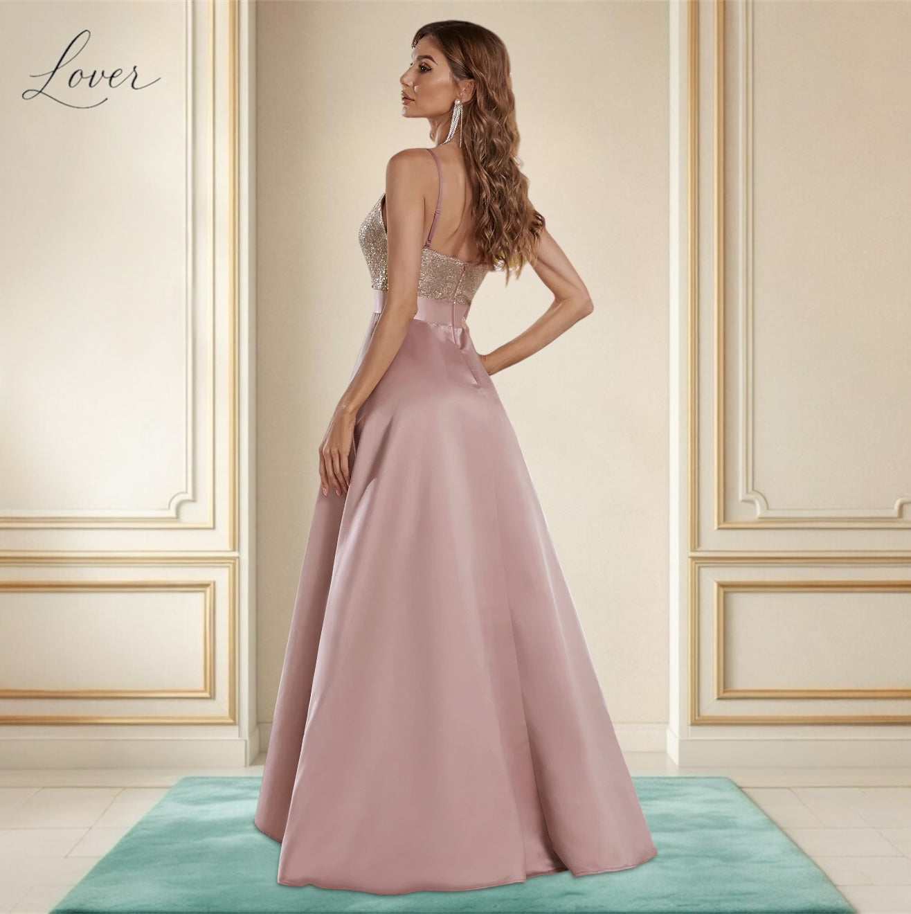 Vestido mauve asimétrico