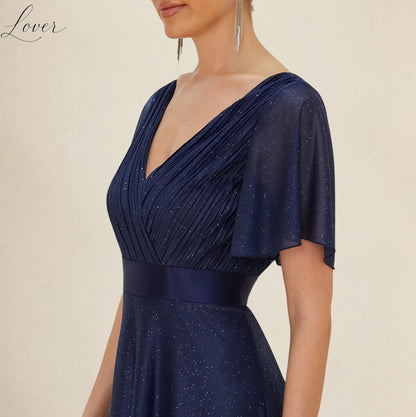 Vestido azul navy con destellos