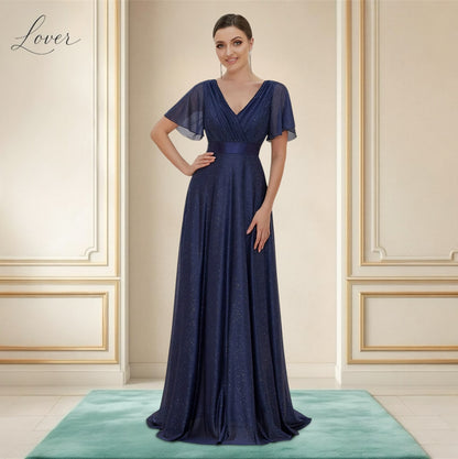 Vestido azul navy con destellos