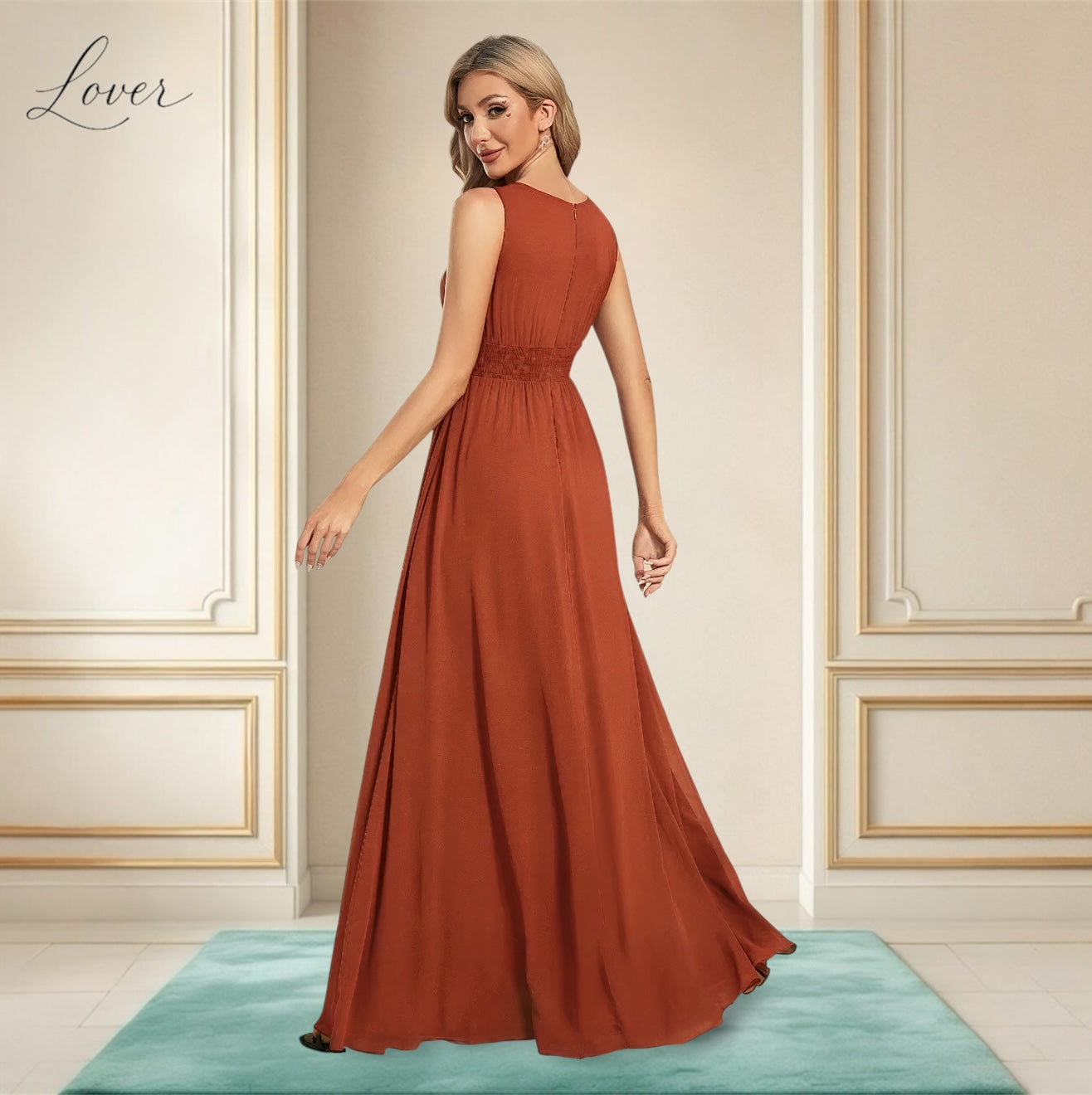 Vestido terracota halter