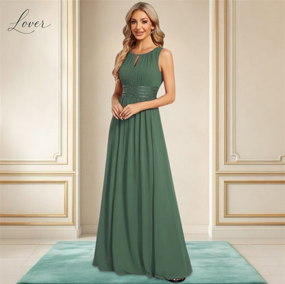 Vestido verde eucalipto halter