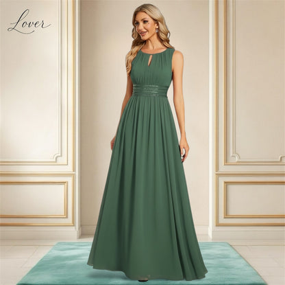 Vestido verde eucalipto halter