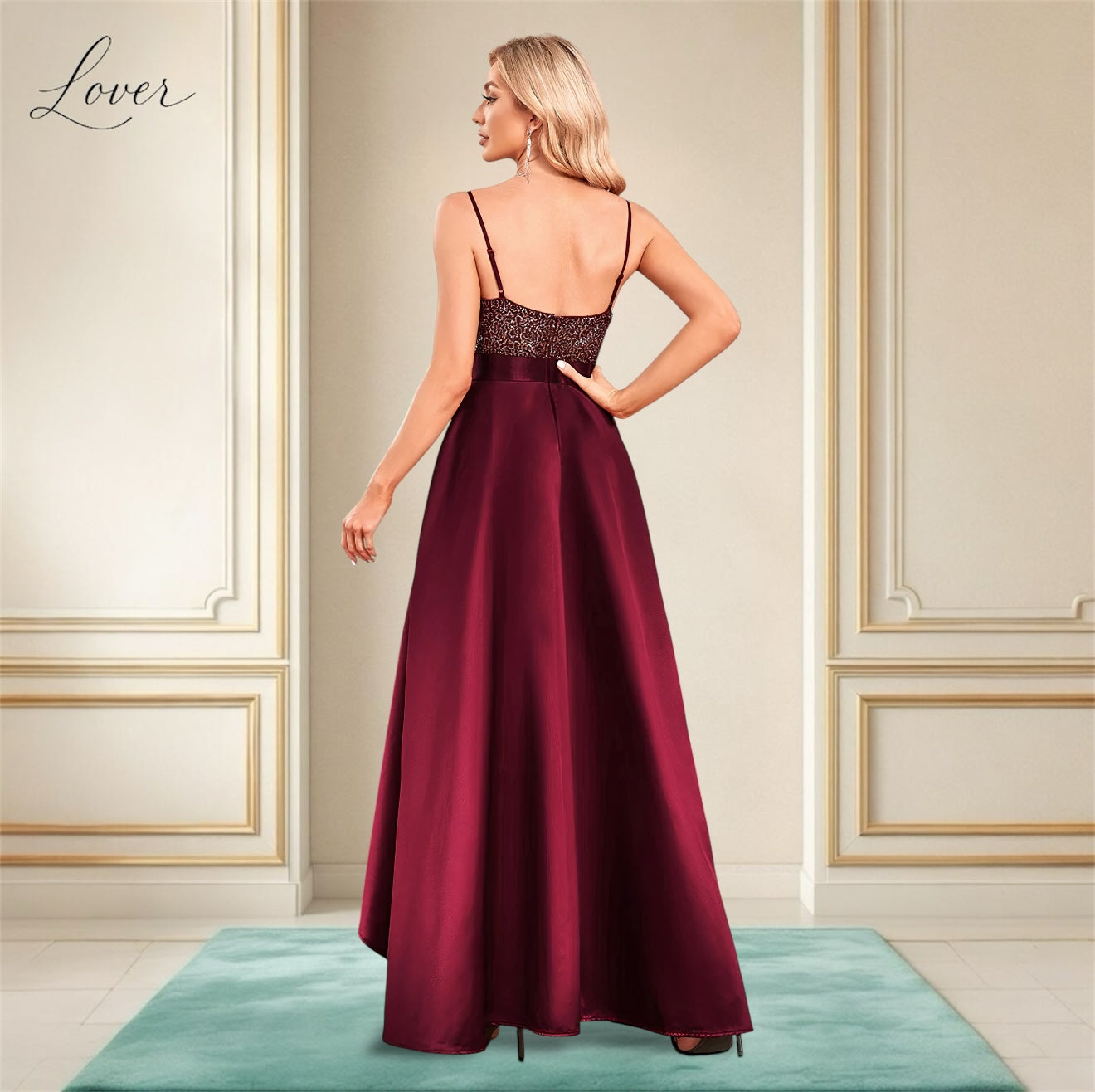 Vestido vino asimétrico