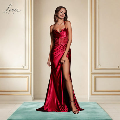 Vestido vino de corset con brillos en top