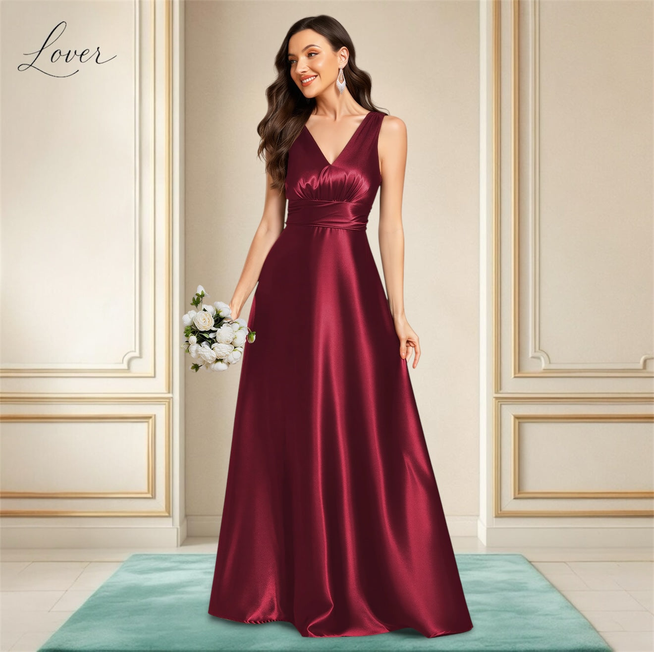 Vestido vino de satin