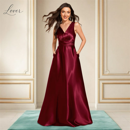 Vestido vino de satin