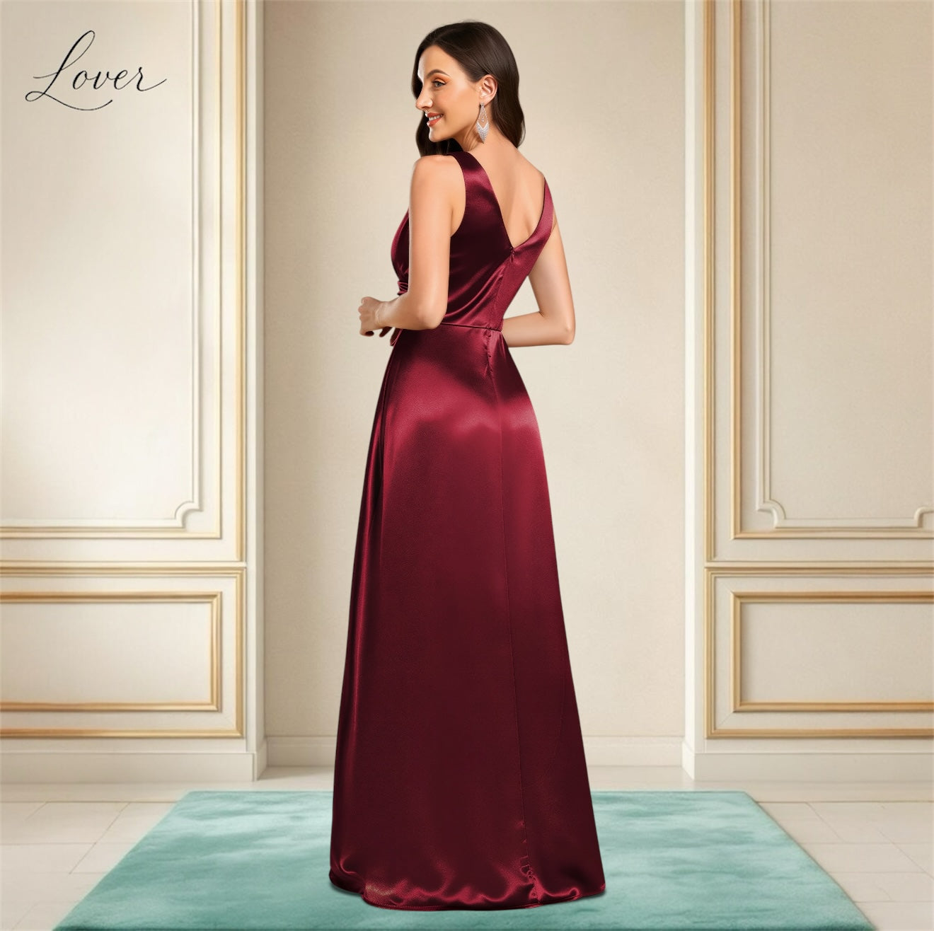 Vestido vino de satin