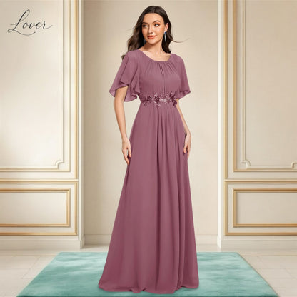 Vestido mauve halter de manga
