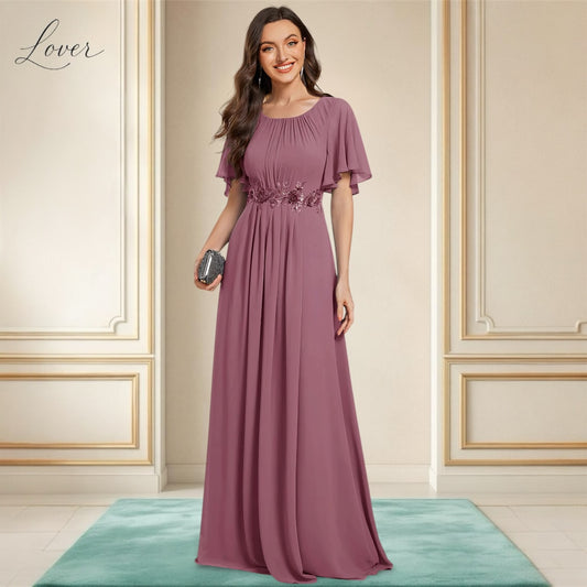 Vestido mauve halter de manga